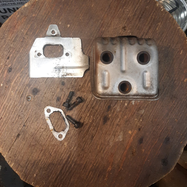 husqvarna 455 rancher and 460 chainsaw muffler with gasket and heat sh