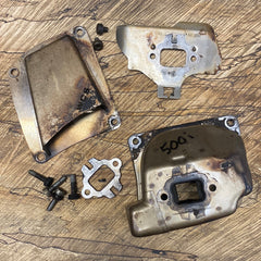 Stihl MS500i chainsaw muffler assembly used