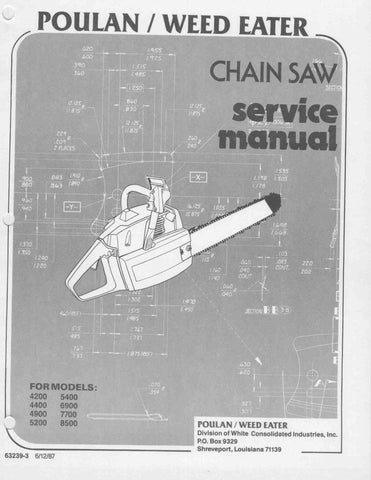 Poulan 4200 - 8500 Chainsaw Workshop downloadable pdf Service and Repair Manual