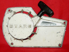 roper built craftsman 3.7 chainsaw white, early model starter recoil cover and pulley assembly