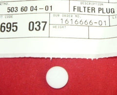 husqvarna 281, 288 + chainsaw filter vent plug pn 503 60 04-01 new (box H-39)