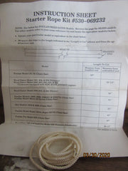 Poulan S25 Chainsaw replacement starter rope kit, 530 069232 (pooland)