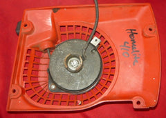 homelite 410 chainsaw starter recoil cover and pulley assembly