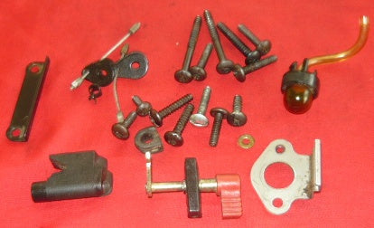 craftsman 55cc, model # 316.350480 chainsaw lot of assorted hardware and small parts
