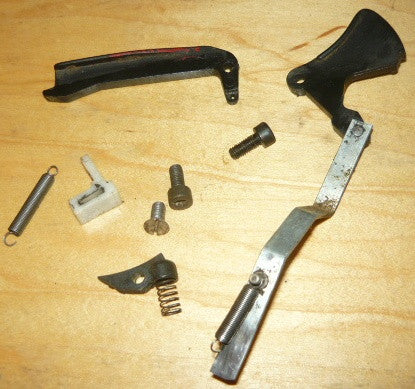 jonsered 49sp to 52e series chainsaw complete throttle trigger and safety lever kit