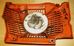 husqvarna 385xp chainsaw starter recoil cover and pulley assembly