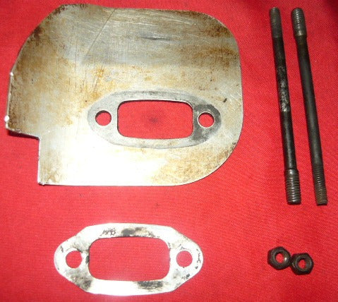 jonsered 670 chainsaw muffler hardware kit - bolts, gasket, shield