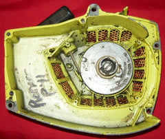 pioneer p41 chainsaw starter recoil cover and pulley assembly