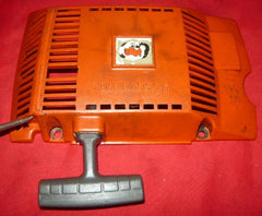 husqvarna 61, 266 chainsaw starter recoil cover and pulley assembly #2