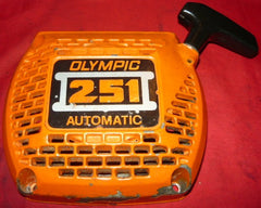 olympic 251 chainsaw starter recoil cover and pulley asssembly
