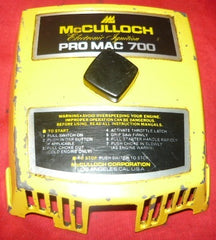 mcculloch pro mac 700 chainsaw air filter cover and nut #3