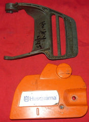 husqvarna 445, 450 chainsaw clutch cover with brake and hand guard assembly