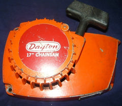 dayton 17" chainsaw starter recoil cover and pulley assembly (Loc: poulan 361 bin)