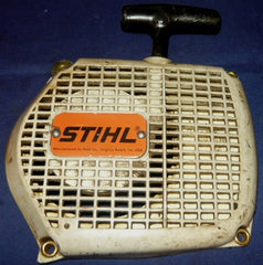 stihl 028 chainsaw starter recoil cover and pulley assembly (4 bolt type)