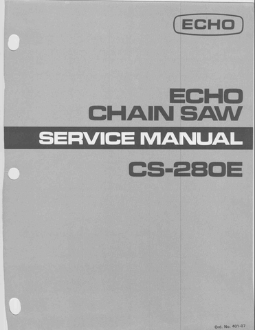 Echo CS-280E downloadable pdf Service and Repair Manual