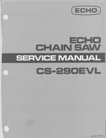 Echo CS-290EVL downloadable pdf Service and Repair Manual