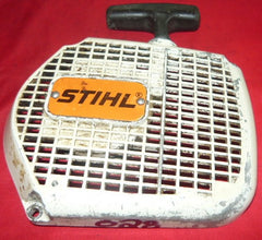 stihl 028 chainsaw starter recoil cover and pulley assembly (3 bolt type)
