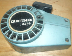 poulan built craftsman 2.3 ps chainsaw complete starer recoil cover and pulley assembly (blue)