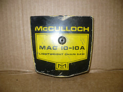 mcculloch mac 10-10a chainsaw black & yellow air filter cover #3