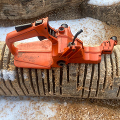 Dolmar 109, 110, ps-540 chainsaw fuel tank rear trigger handle assembly