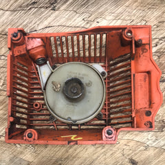 husqvarna 261, 262 xp chainsaw starter recoil cover and pulley assembly #2