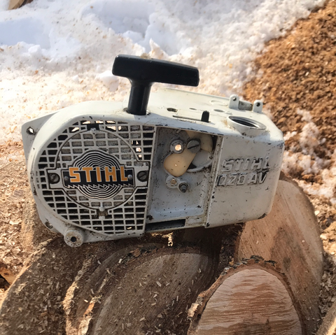 stihl 020 av chainsaw complete starter/recoil and pulley assembly