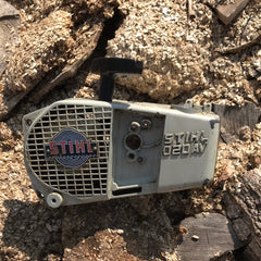 stihl 020 av chainsaw complete starter/recoil and pulley assembly #3