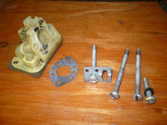 pioneer p20 to p28 chainsaw insulating block with screws, carburetor bolts, carb gasket and bracket