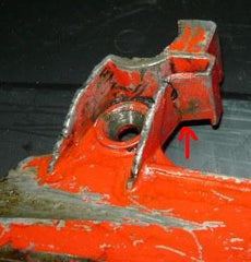 remington super 754 chainsaw crankcase cover - sprocket side #1 (with break)