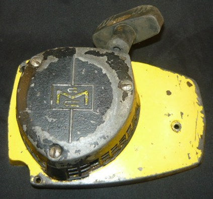 mcculloch mac 10-10 chainsaw starter recoil cover and pulley #1 mcculloch mac 10-10 chainsaw starter recoil cover and pulley #1