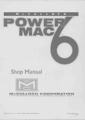 Mcculloch Power Mac 6 Chainsaw Workshop downloadable pdf Service and Repair Manual