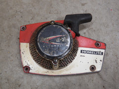 homelite super ez chainsaw starter/recoil cover and pulley assembly (metal, early model)