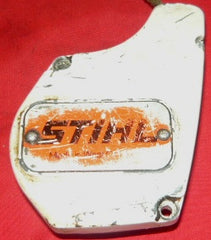 stihl 031 chainsaw starter recoil cover and pulley assembly (late model, 3 bolt type)