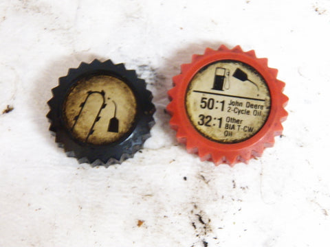 John Deere 65SV chainsaw fuel and oil cap set