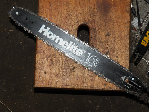 16" Black Homelite Chainsaw Bar and Chain USED
