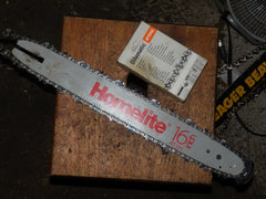 16" Grey Homelite Chainsaw Bar and Chain USED
