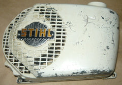 stihl 041 av chainsaw starter recoil cover and fuel tank with pulley assembly #1