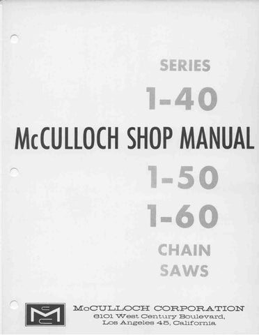 Mcculloch Vintage Chainsaw Workshop downloadable pdf Service and Repair Manual
