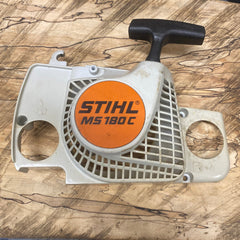 stihl ms180c chainsaw starter recoil cover and pulley assembly