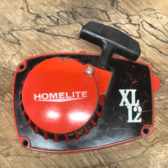 Homelite Super XL Chainsaw Starter Recoil cover and pulley assembly (red, premium) #1