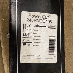 24" Oregon PowerCut 240RNDD196 Mcculloch Pro Sprocket Nose Bar 3/8 81DL