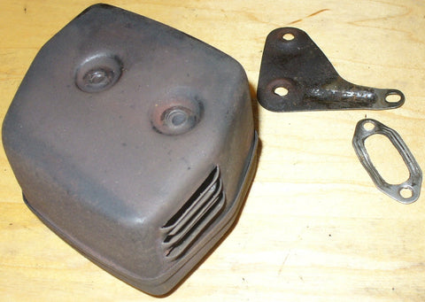 husqvarna 61 chainsaw muffler with bracket and gasket (non spark arrestor type)
