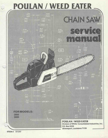 Poulan 2800 - 3300 Chainsaw Workshop downloadable pdf Service and Repair Manual