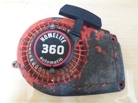 homelite 360 chainsaw starter recoil cover and pulley assembly