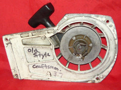 roper built craftsman 3.7 chainsaw white, early model starter recoil cover and pulley assembly