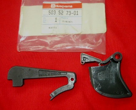husqvarna 262 chainsaw throttle trigger and safety catch set pn 503 52 73-01 new (bin h-18)