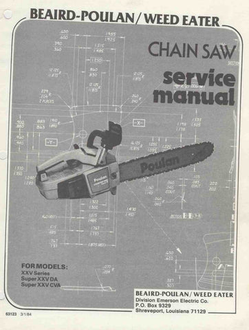 Poulan XXV 25A Chainsaw Workshop downloadable pdf Service and Repair Manual