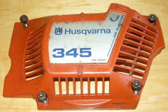 husqvarna 345 chainsaw starter recoil cover and pulley assembly