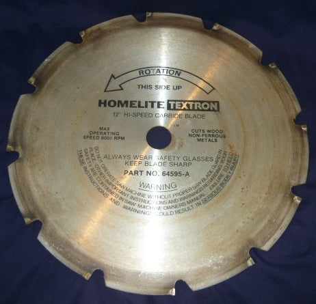 homelite multi purpose saw 12" carbide blade pn 64595-a (hm bin 995)