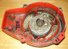 jonsered 70e chainsaw starter recoil cover and pulley assembly